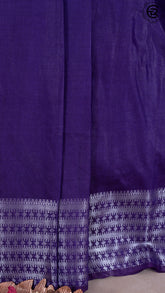 Eggplant Violet With Silver Zari Banarasi Warm Silk Saree